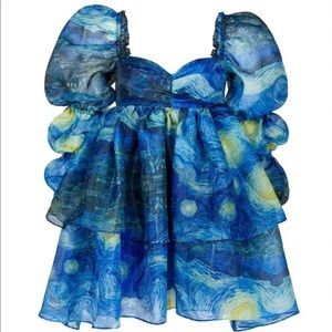 NWT Selkie puff dress starry night Medium.